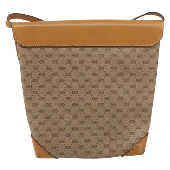 Authentic GUCCI Micro GG Supreme Shoulder Bag PVC Beige Gold - Picture 10 of 16